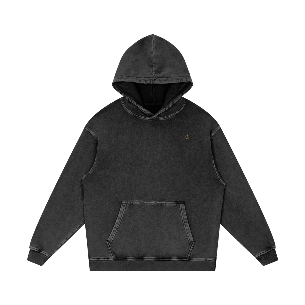 Aurian Snow Washed Loose Cotton Hoodie