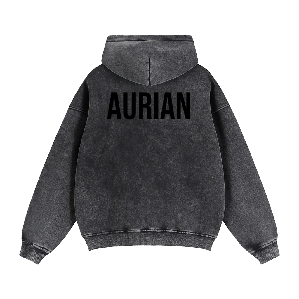 Aurian Zip-Through Boxy Fleece Hoodie