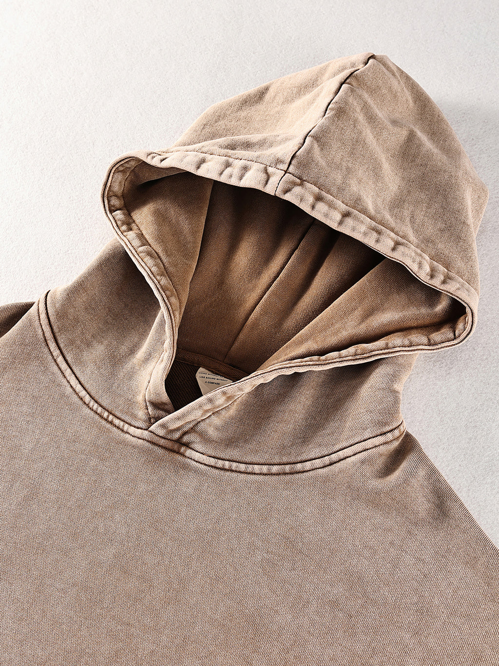 Aurian Snow Washed Loose Cotton Hoodie